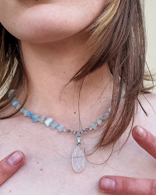 Aquamarine necklace no. 6